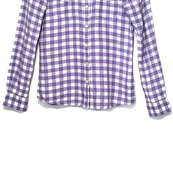 Banana Republic Linen Cotton Gingham Checked Soft Wash Button Down Shirt Size XS - Picture 5 of 16